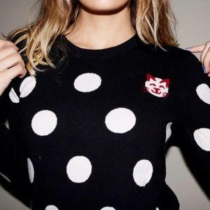 Black Polka Dot Cat Sweater